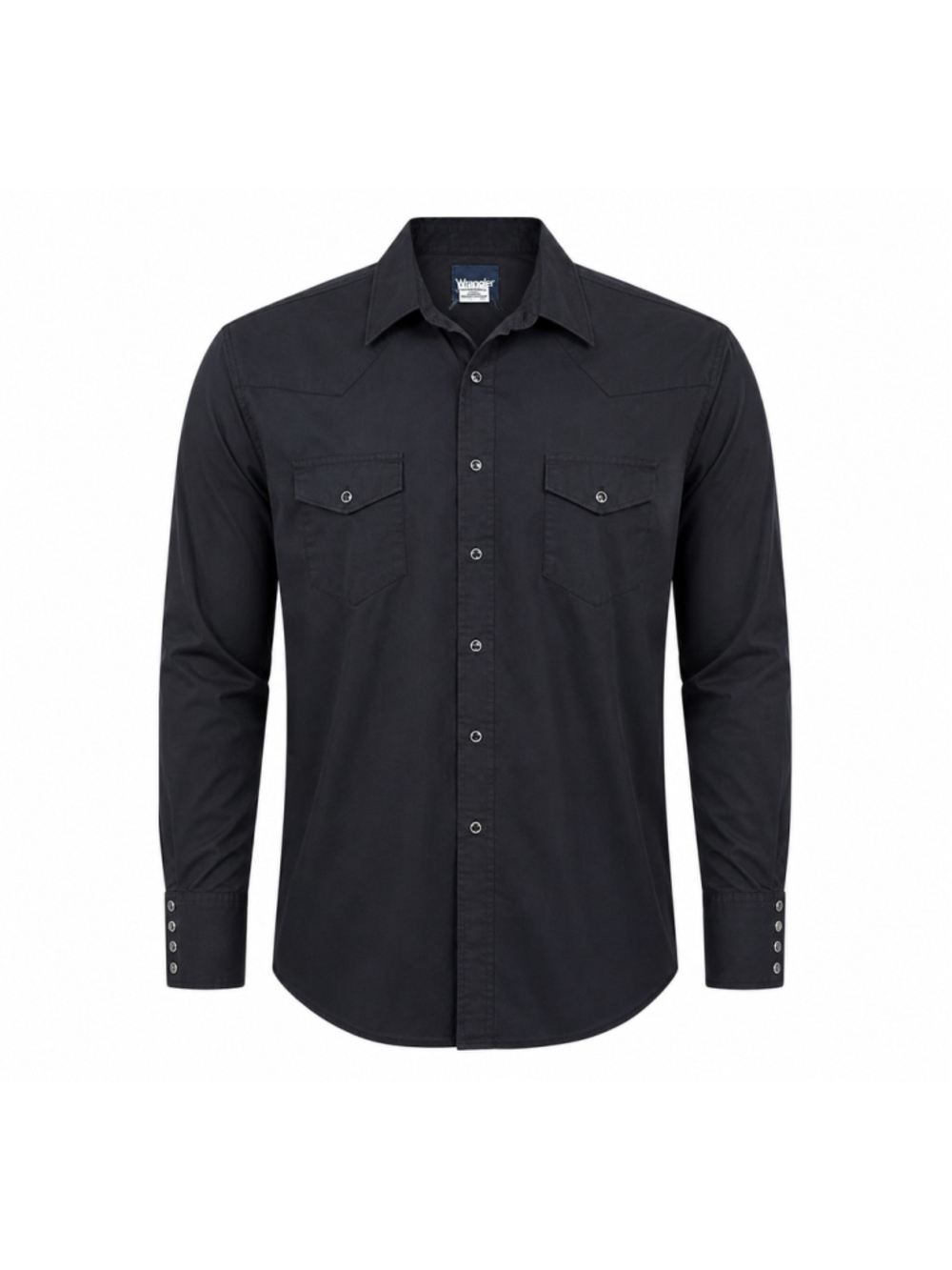 Vintage Y2K Wrangler Mens Black Western Pearl Snap Shirt Long Sleeve Sz XL - Picture 1 of 9